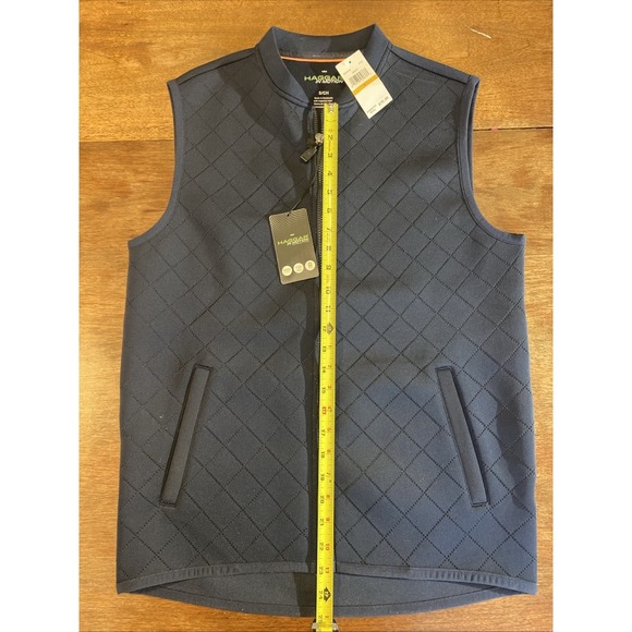 HAGGAR In Motion Quilted Look Zip-Front Vest Sz Small Navy NWT - Picture 8 of 9